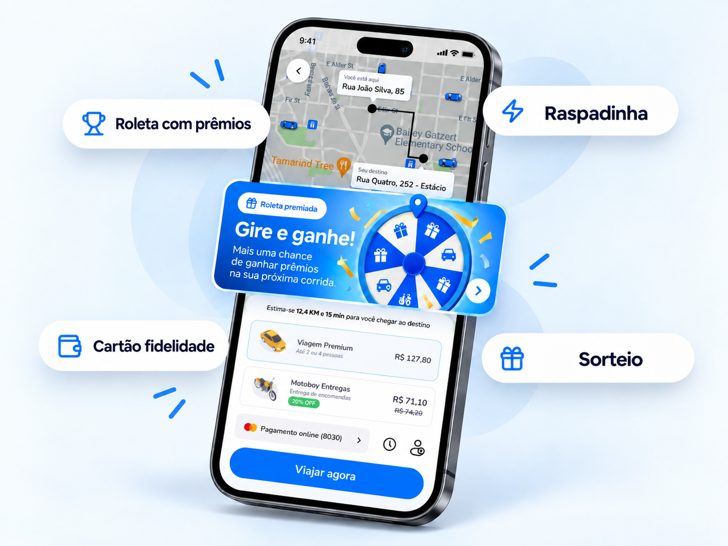 App com roleta premiada, raspadinha, sorteio e cartão fidelidade do Mobengaje